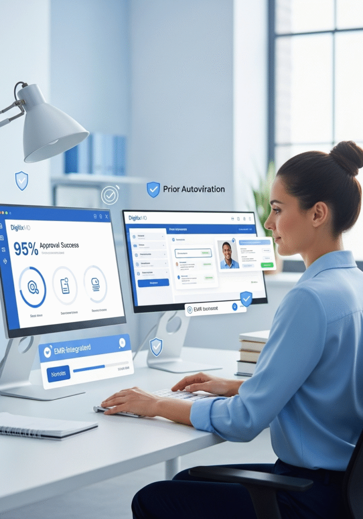 Procedure authorization services with payer-specific prior authorization for UHC, Aetna, and Cigna.