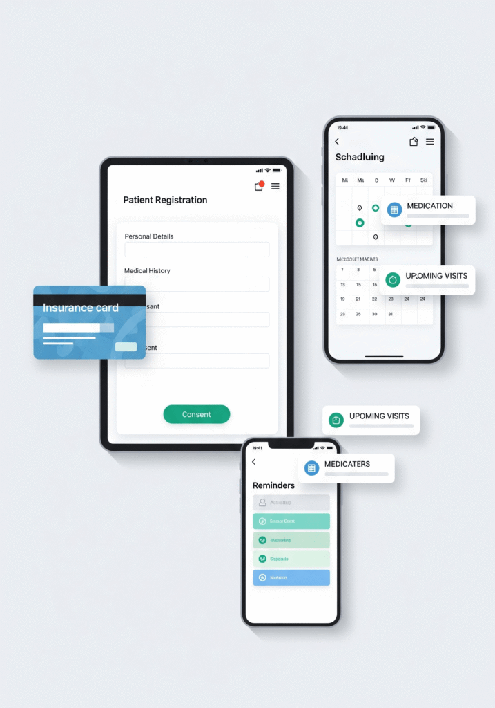 Healthcare scheduling solutions with EMR-integrated appointment coordination and patient flow management.