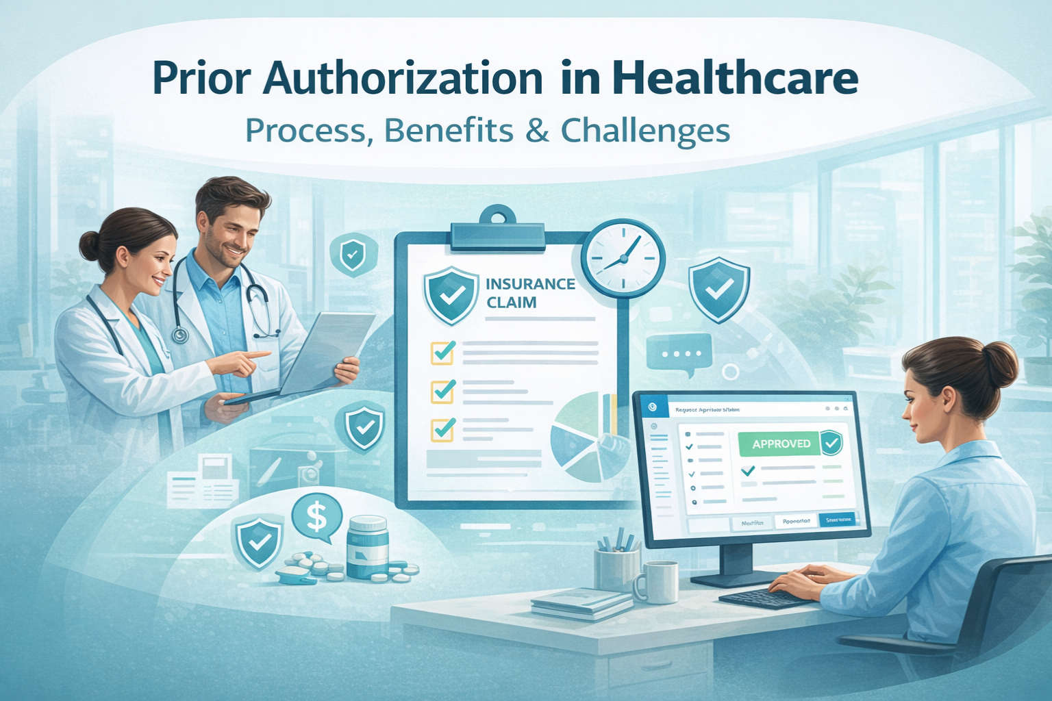 Prior authorization workflow chart in healthcare billing